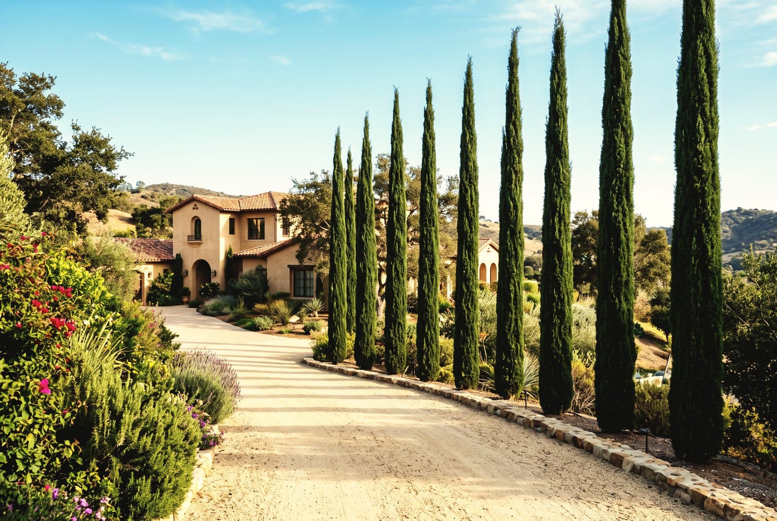 Italian Cypress privacy hedge