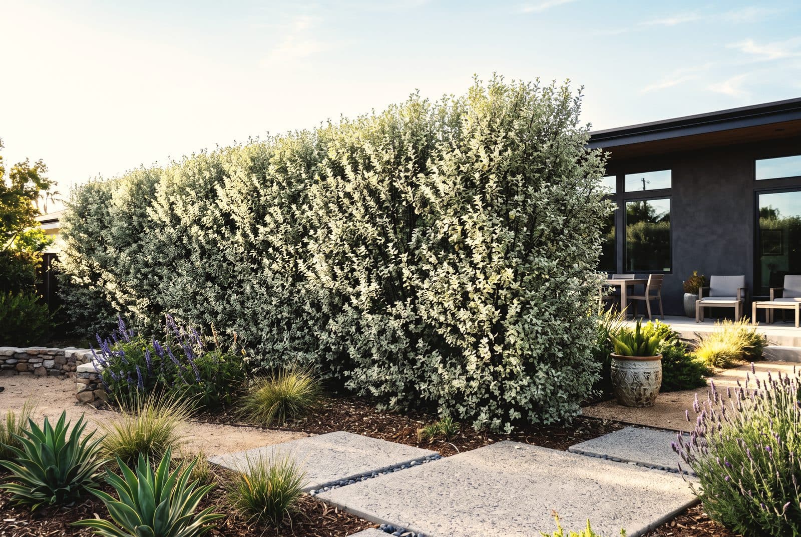 Silver Sheen privacy hedge